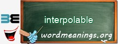 WordMeaning blackboard for interpolable